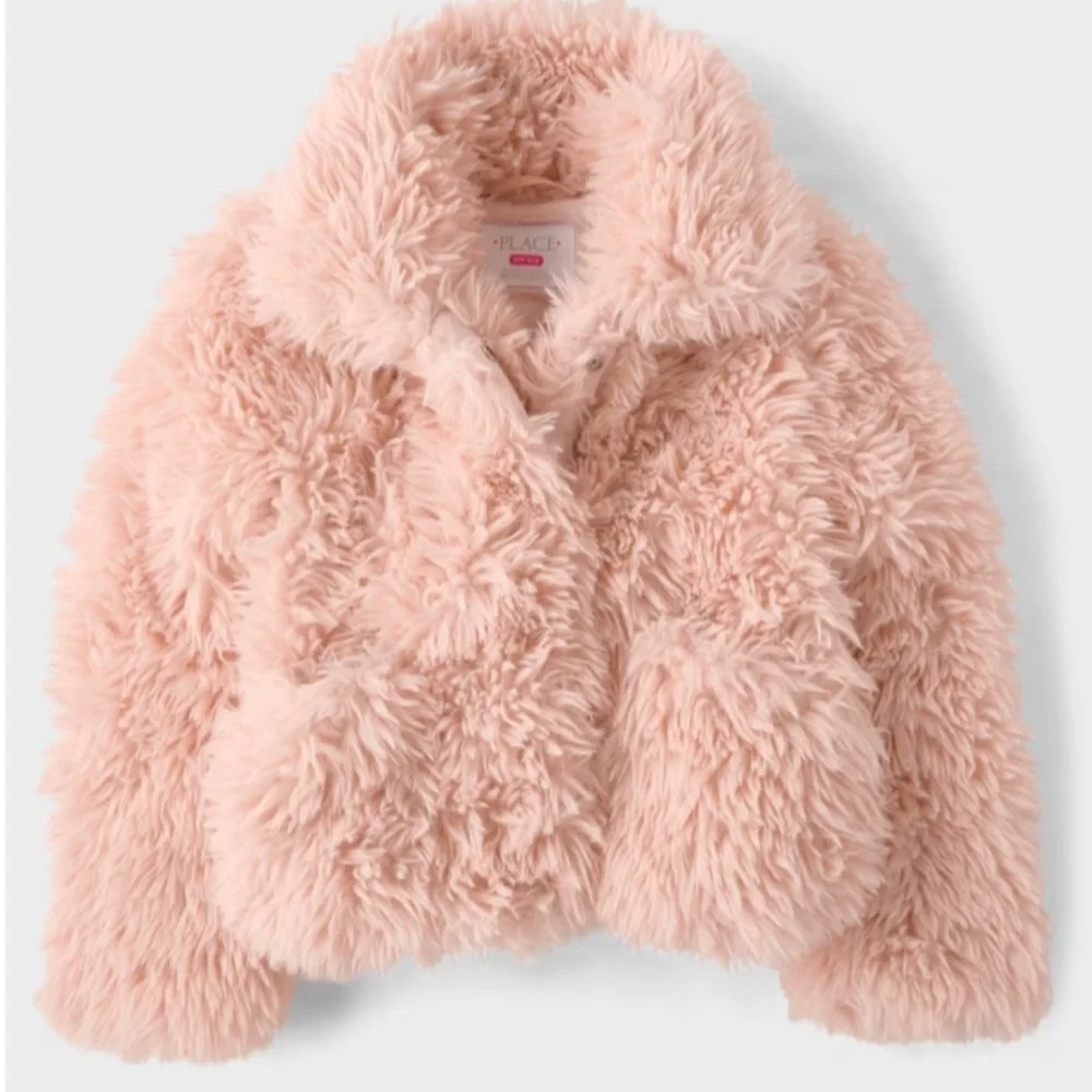 The Children's Place Cream Faux Fur Coat - Plush Lining